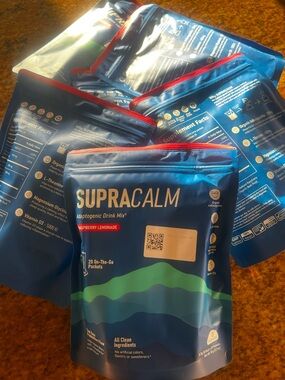 7 pcks of Supracalm Raspberry Lemonade Adaptogenic Drink 20 packets Ashwagandha
